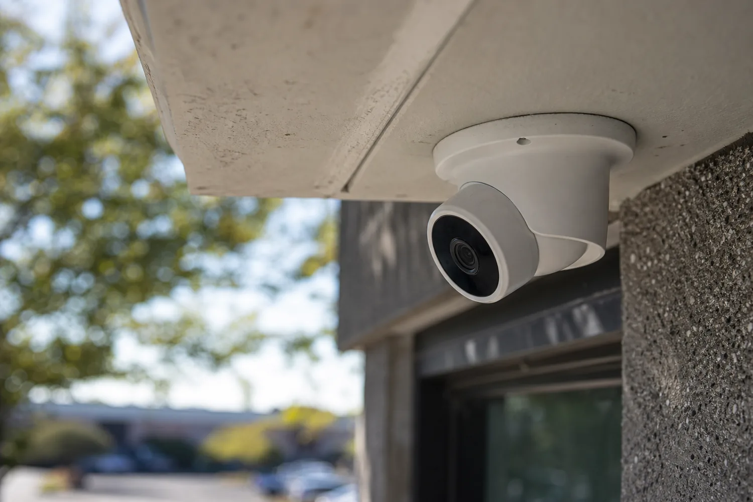 Security camera above a business entrance in TX
